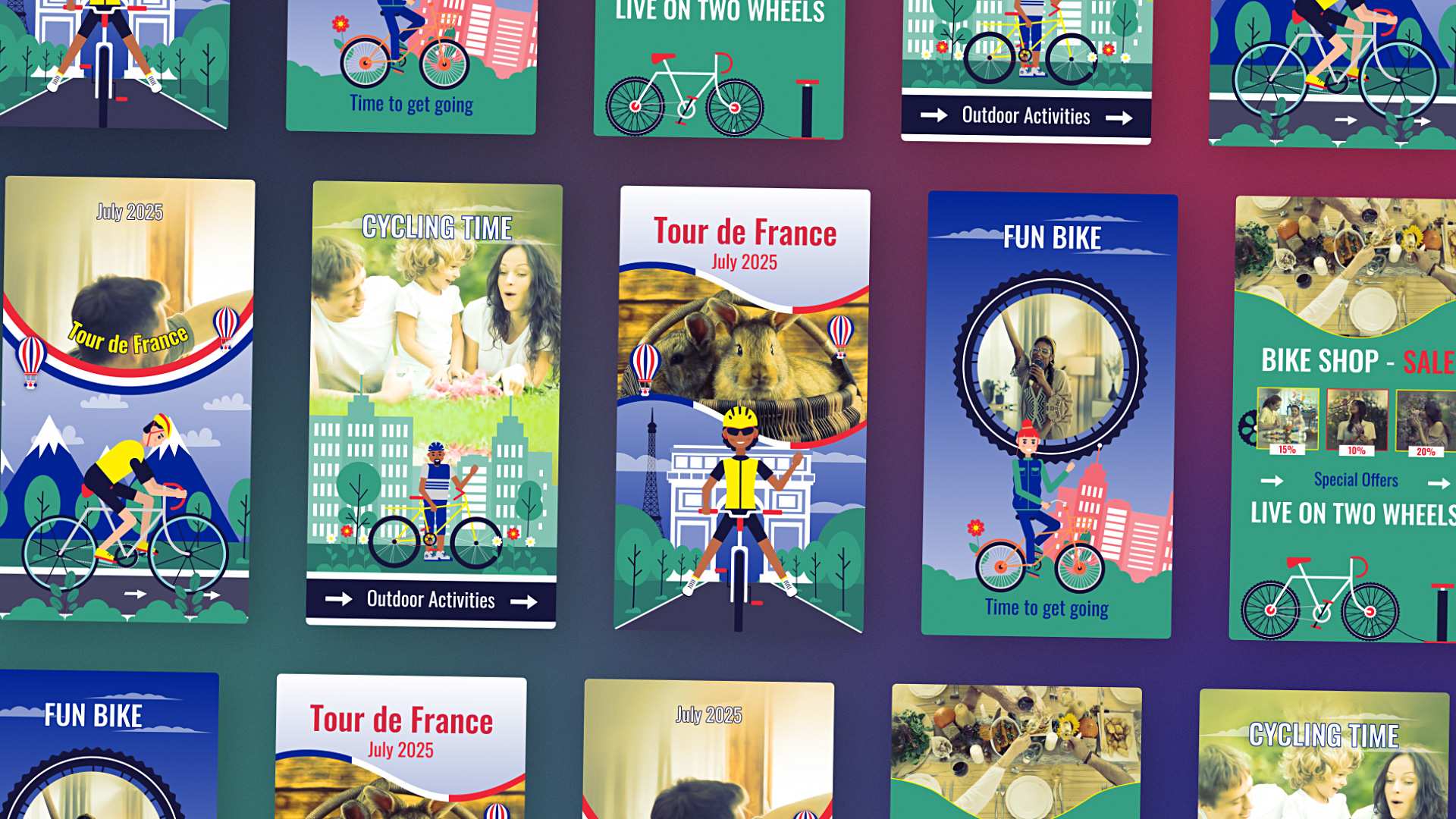 Bicycle Promo Stories Tour de France Instagram Cycling Event Promo