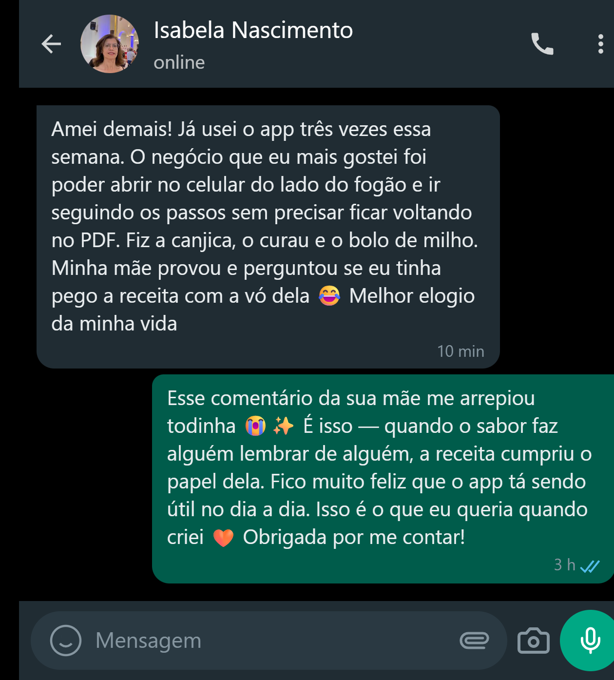 Depoimento de cliente