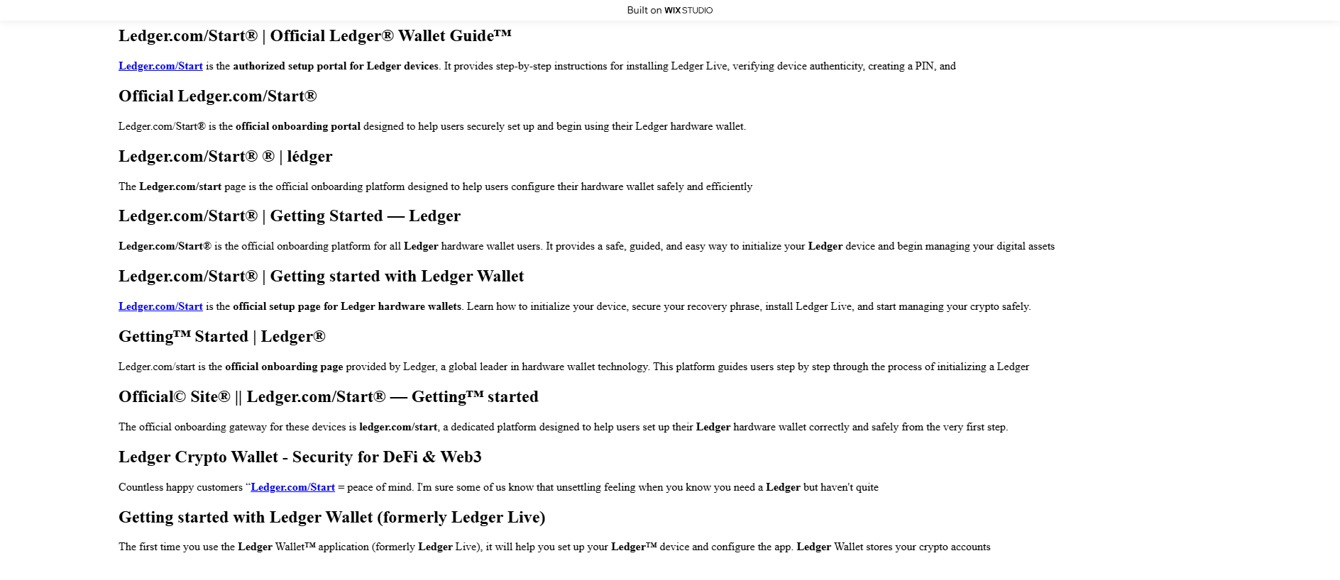 Stored capture of getstarrting.wixstudio.com