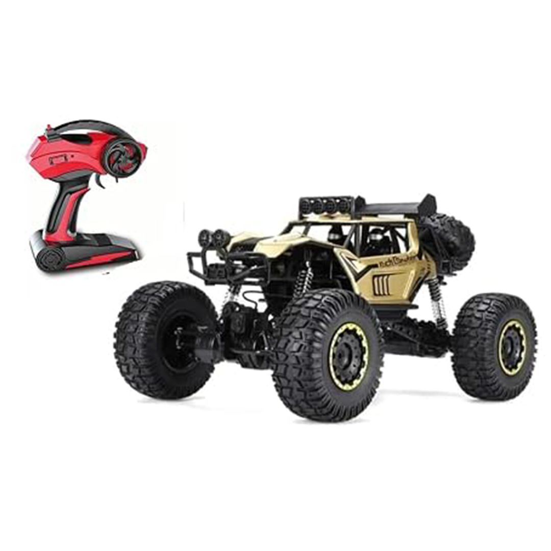1:8 Scale RC Rock Crawler 4WD Remote Control Monster Truck for Adults – Heavy Duty Metal Off Road RC Car with High Torque Motor, All Terrain Tires, Matte Black.