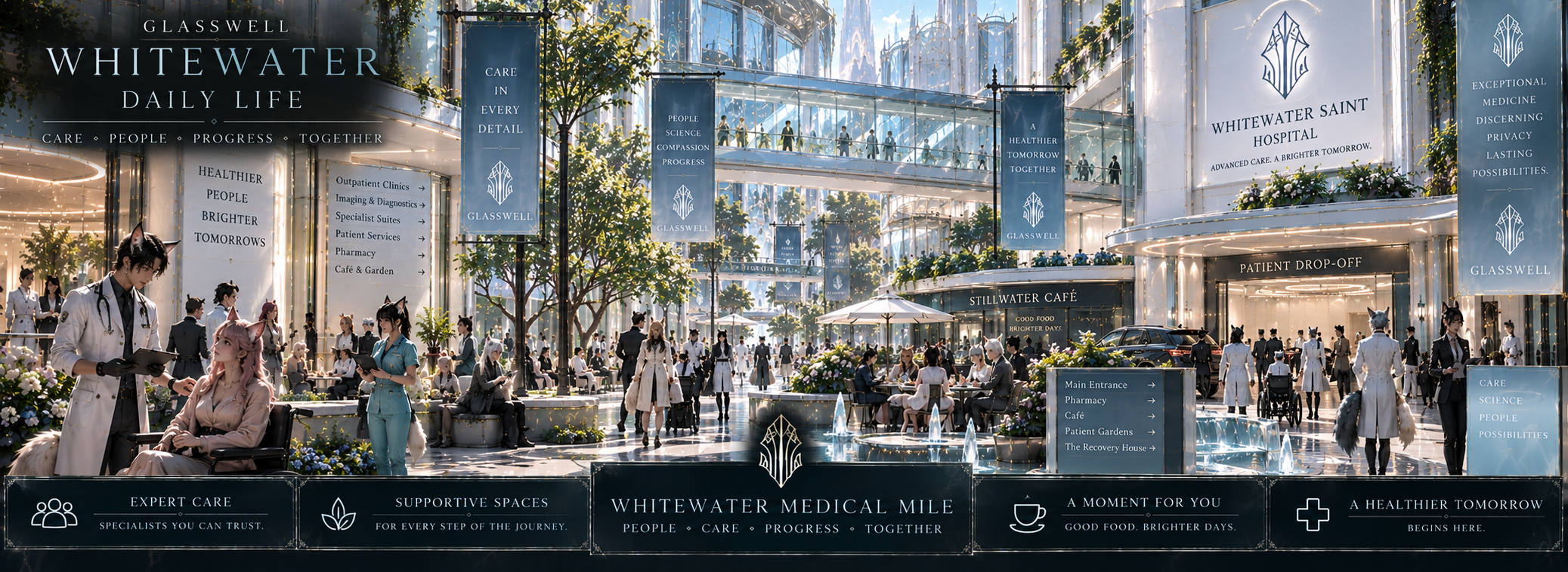 Daily medical and civilian life along Whitewater Medical Mile.