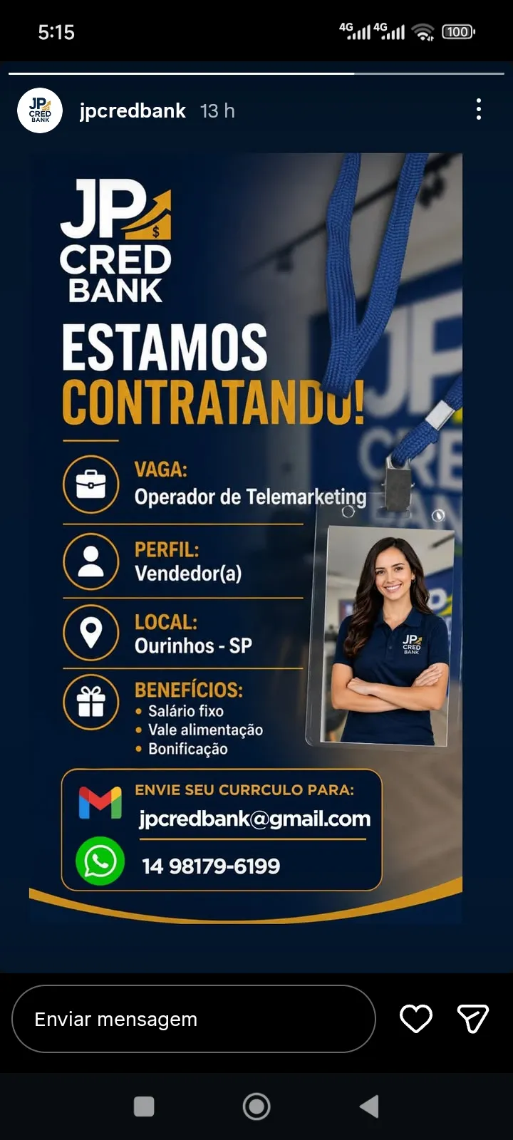 Vaga Para Operador De Telemarketing