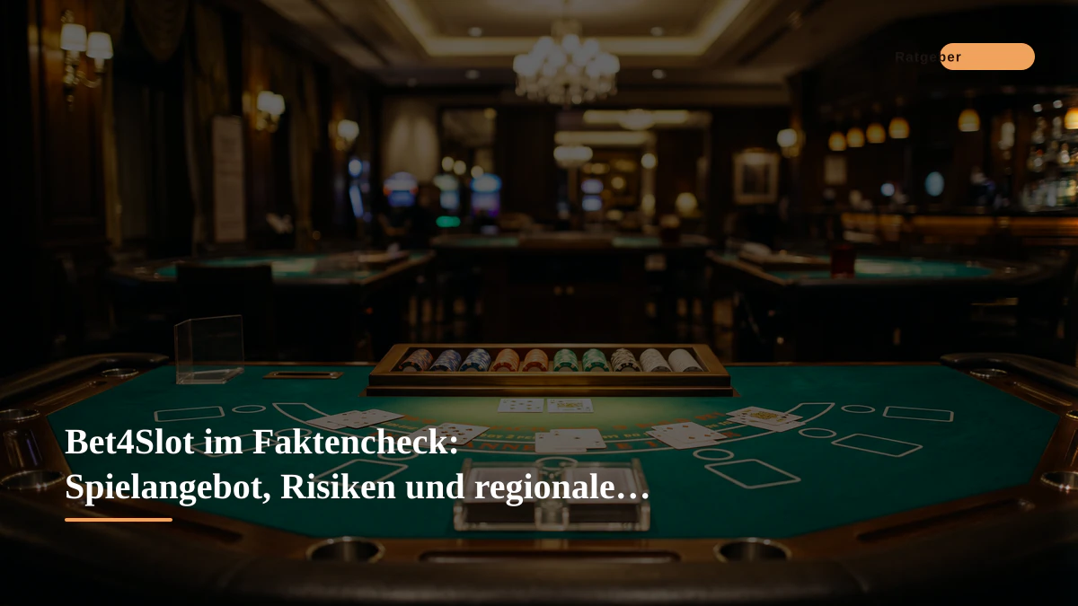 Bet4Slot im Faktencheck: Spielangebot, Risiken und regionale Sperren