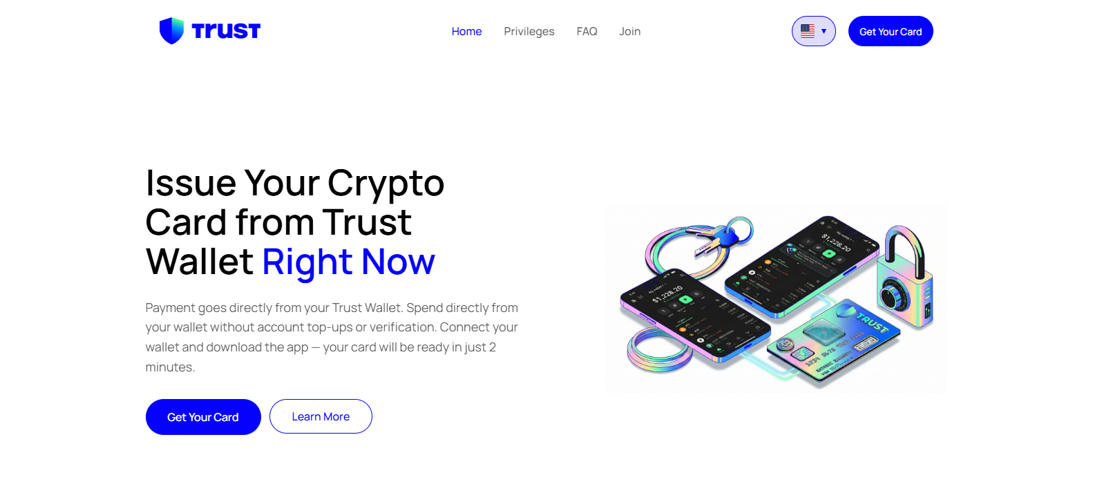 Screenshot of trustwallcard.com