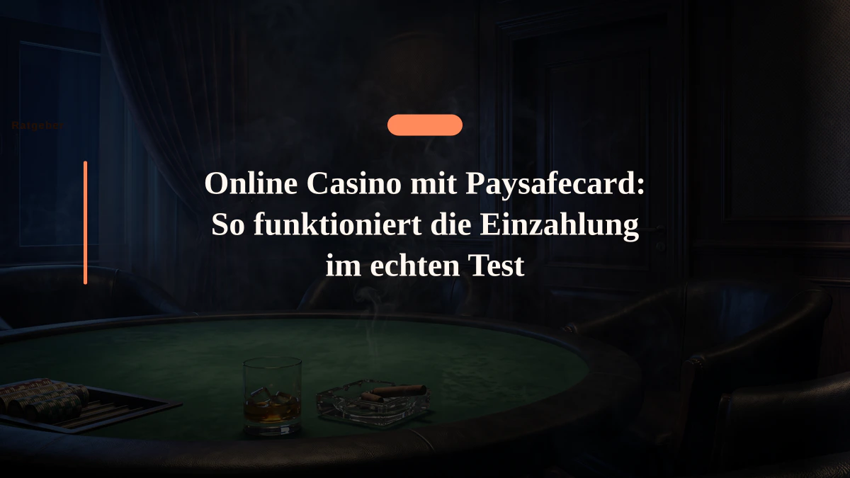 Online Casino mit Paysafecard: So funktioniert die Einzahlung im echten Test