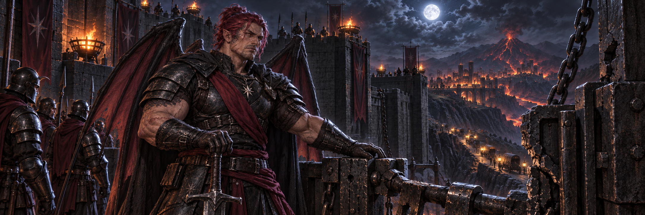 Rhydan Voss assessing a damaged gate at High Bastion