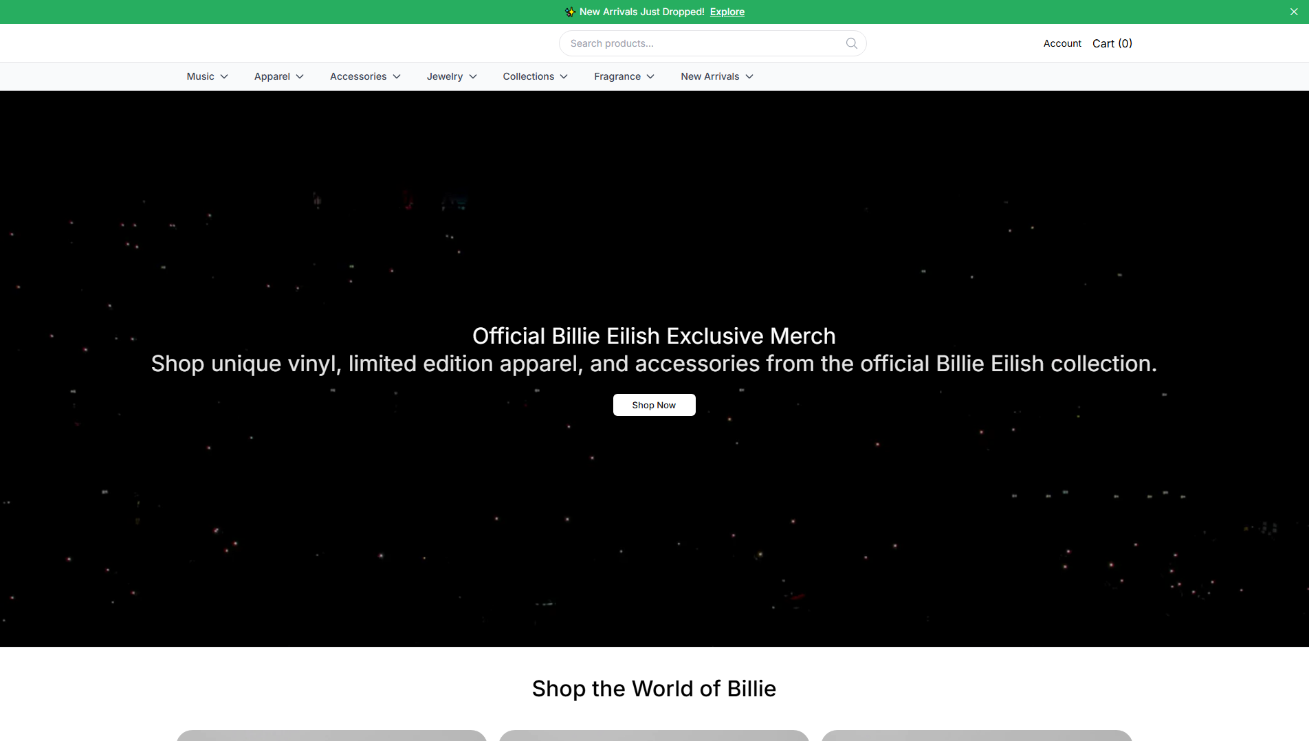 Primary capture · billieeilishcollection.shop