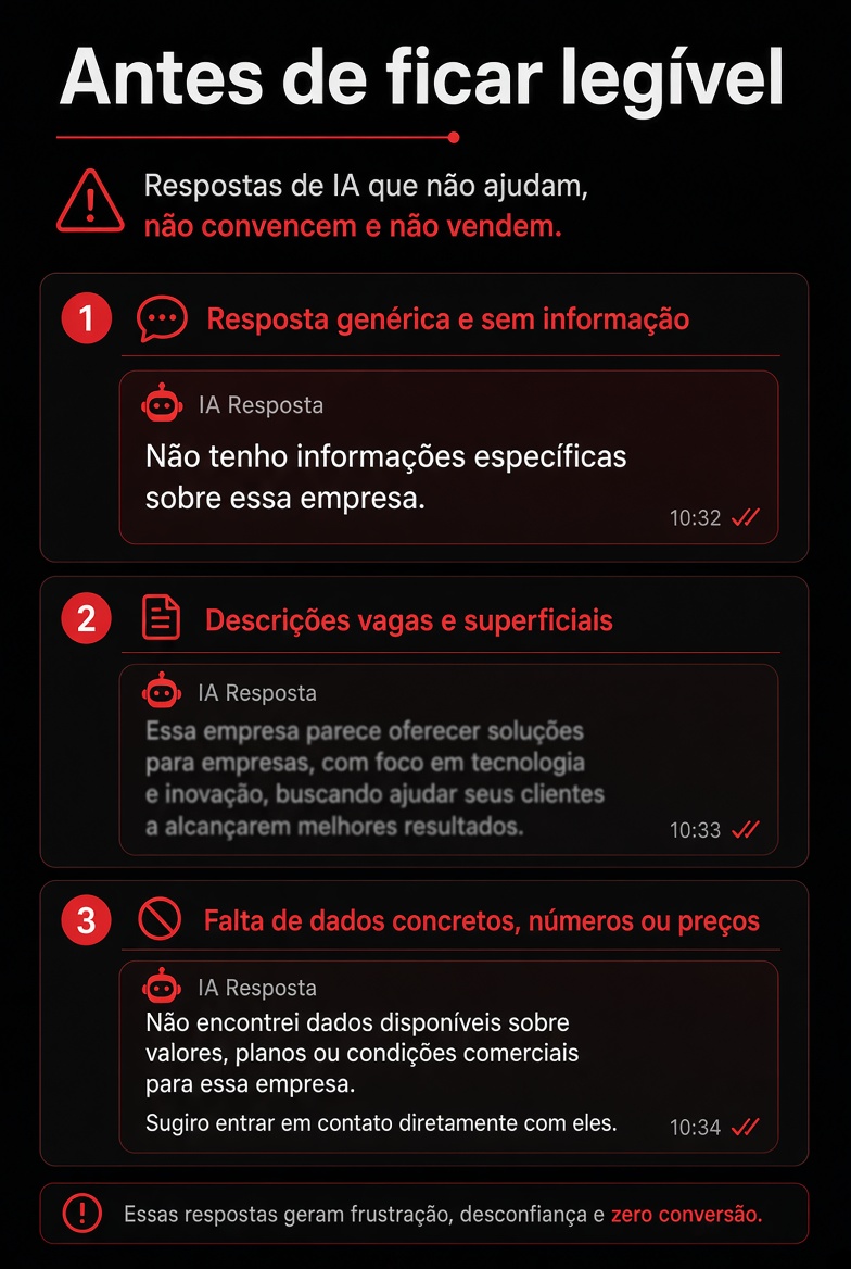 Antes de ficar legível: respostas genéricas da IA