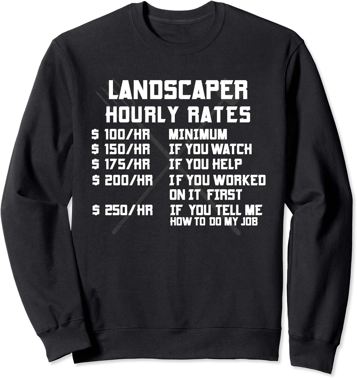 Landscaper X Hourly Rate Lawn Mowing Gardening Unisex Crewneck Sweatshirt
