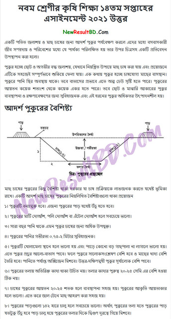 Class 9 Agriculture 14th Week Assignment Answer
