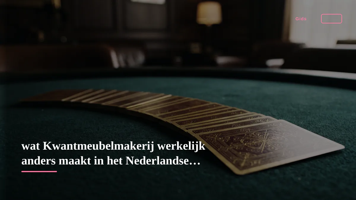 wat Kwantmeubelmakerij werkelijk anders maakt in het Nederlandse speellandschap