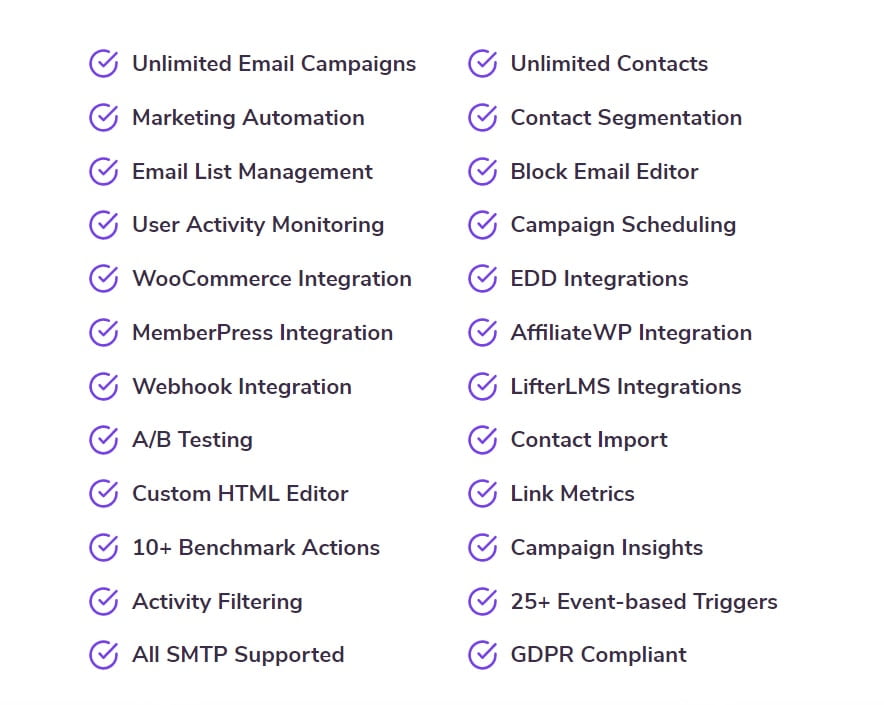 Fluent CRM Features List