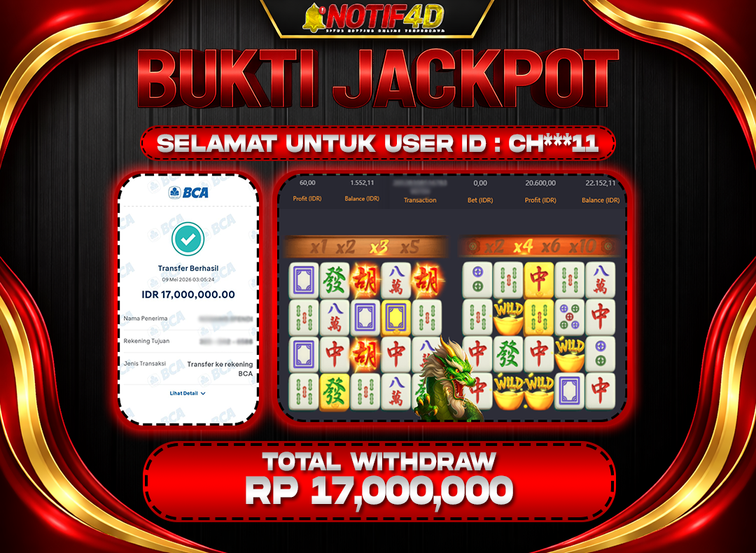 BUKTI JACKPOT -  Game  Pgsolt - Mahjong Ways - 1 Rp.17,000,000- LUNAS