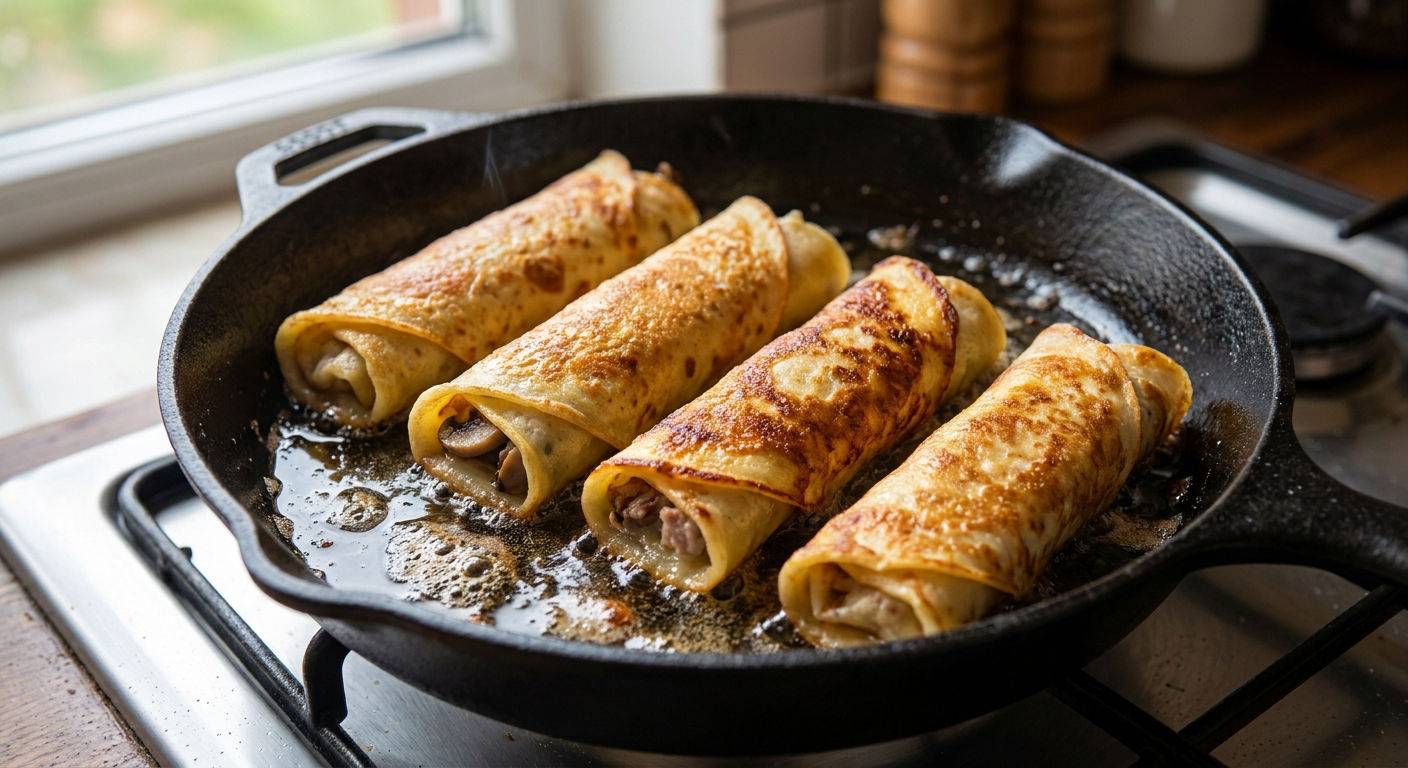 Smażenie krokietow w panierce.