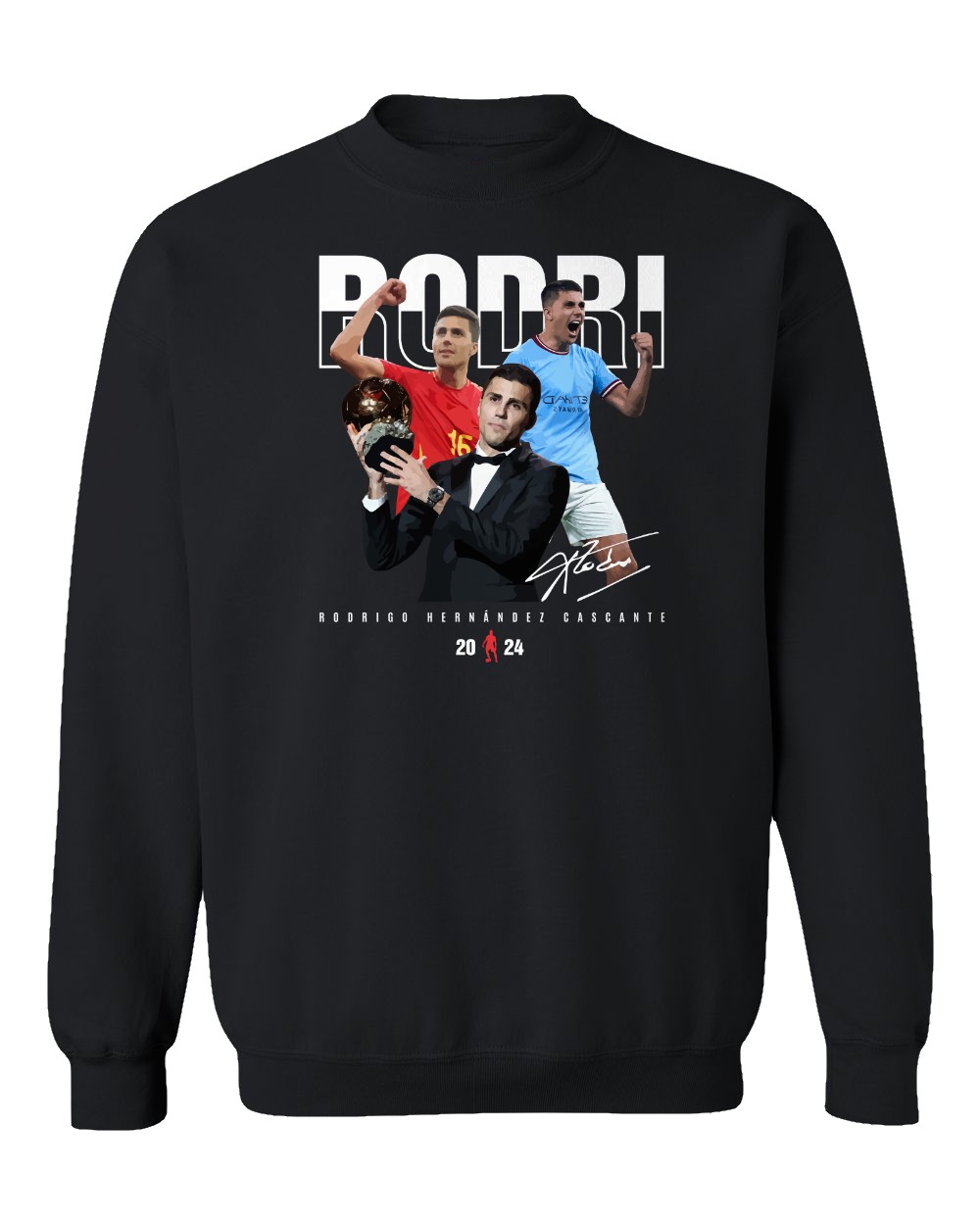 Manchester Star Trophy Tribute Tee – Golden Rodri Unisex Crewneck Sweatshirt
