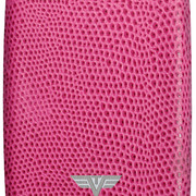 Lizard Fuchsia Credit Card Case Leather front