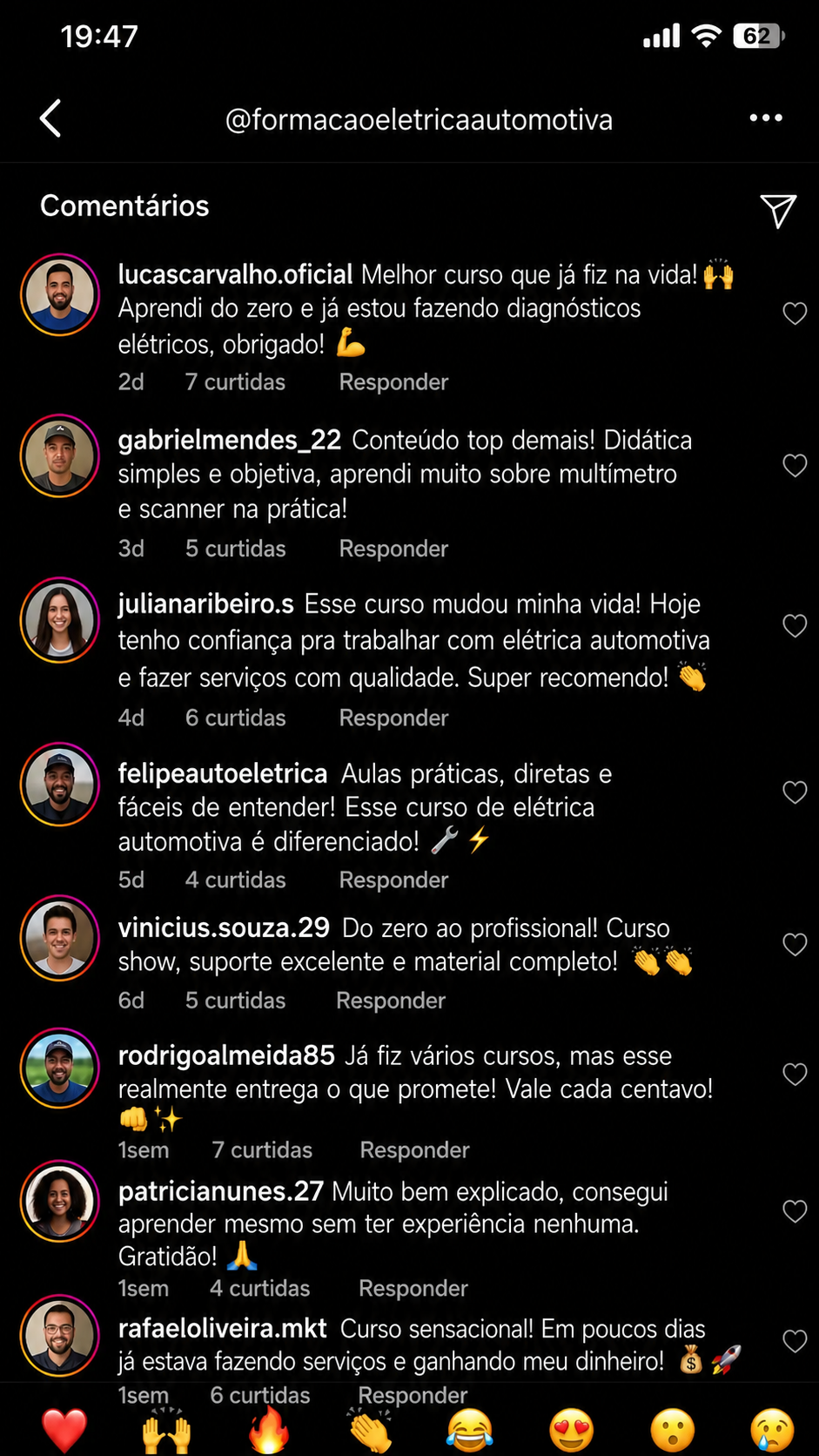 Comentários de alunos