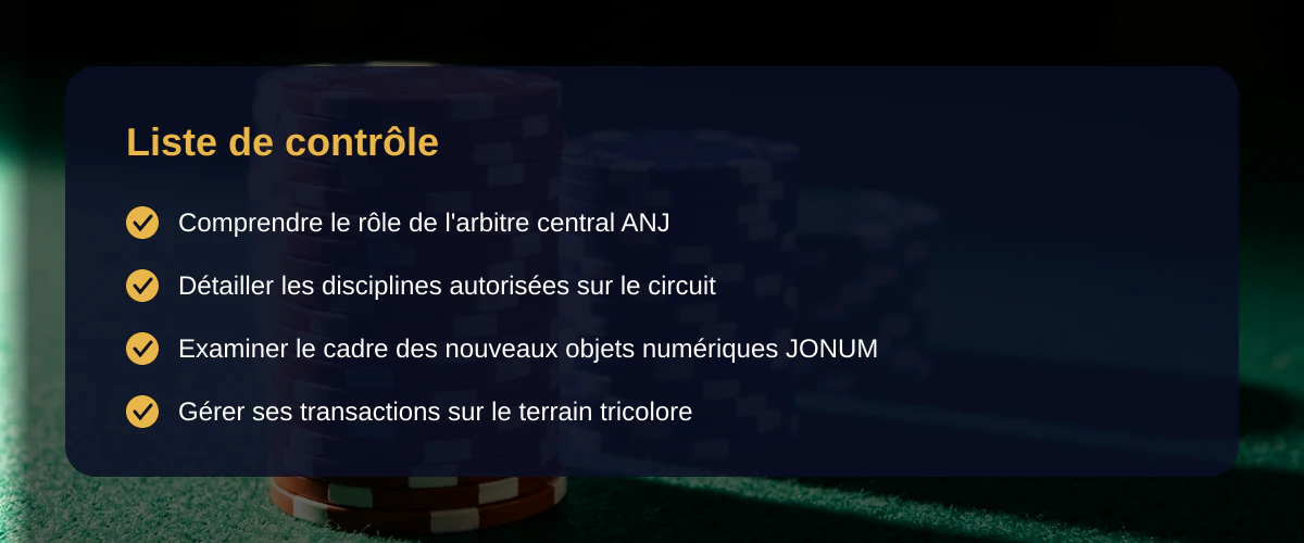 Analyser le terrain français des jeux au casino et des paris en ligne — Liste de contrôle