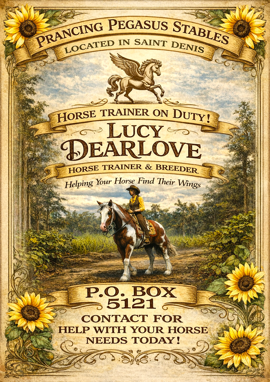 Prancing Pegasus Stables flyer design hosted at ImgBB — ImgBB