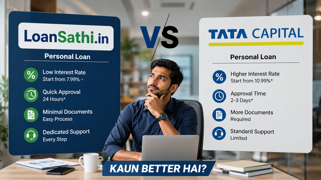 LoanSathi.in vs Tata Capital Personal Loan Comparison: Rates, Processing Time, and Features