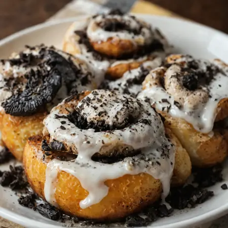 Cinnamon Rolls Stuffed with Oreo Cookies
