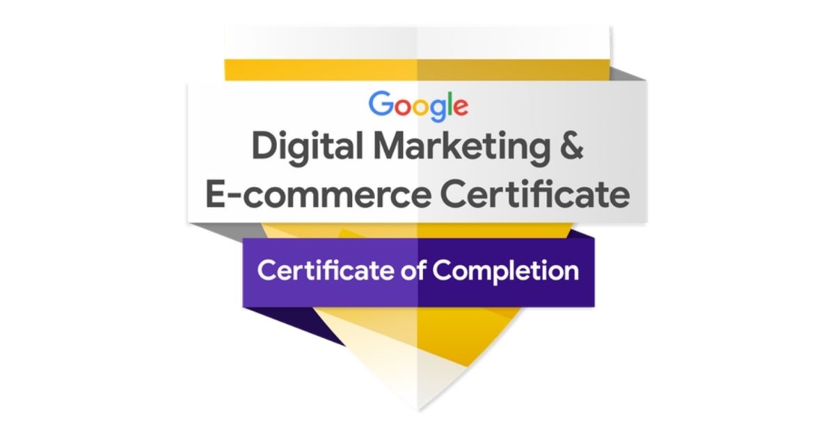 recep zerk received Google Digital Marketing & E-commerce Professional Certificate