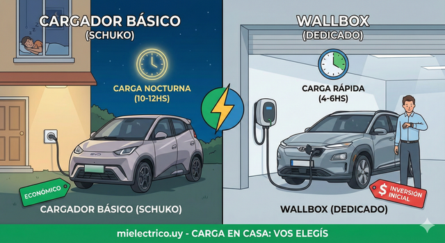 Cargar el auto en casa: ¿Hace falta gastar un dineral en un Wallbox o me arreglo con el enchufe común?