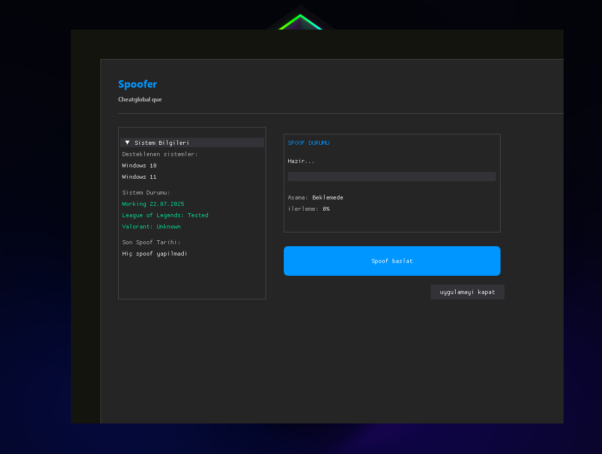 Spoofer Loader Gui League of Legends Spoofer | Sayfa 2 | CheatGlobal