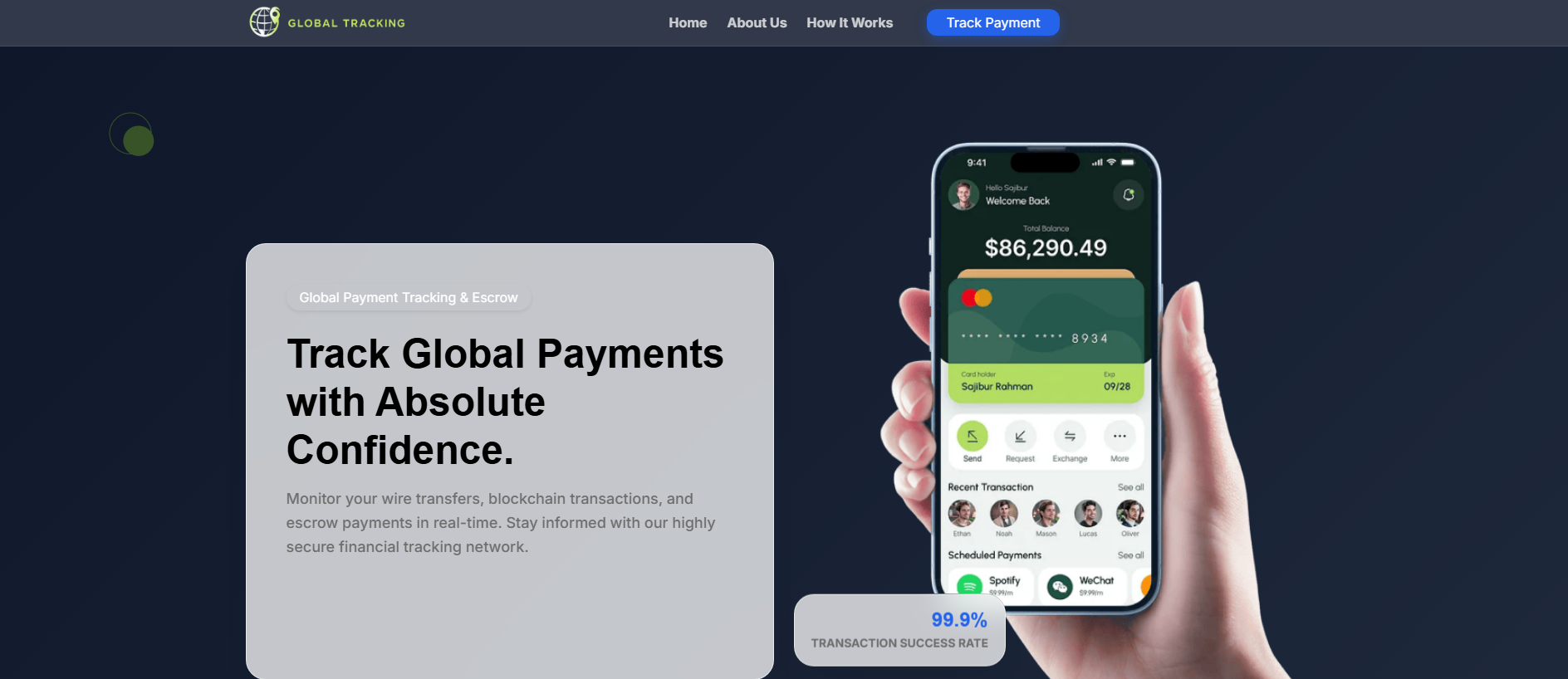 Screenshot of tracking-service.live