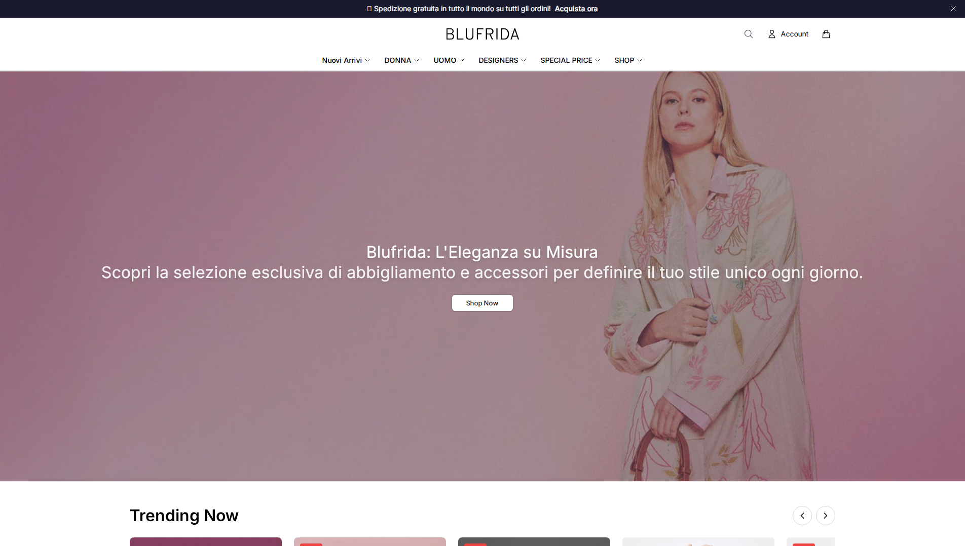 Stored capture of blufridastyle.shop