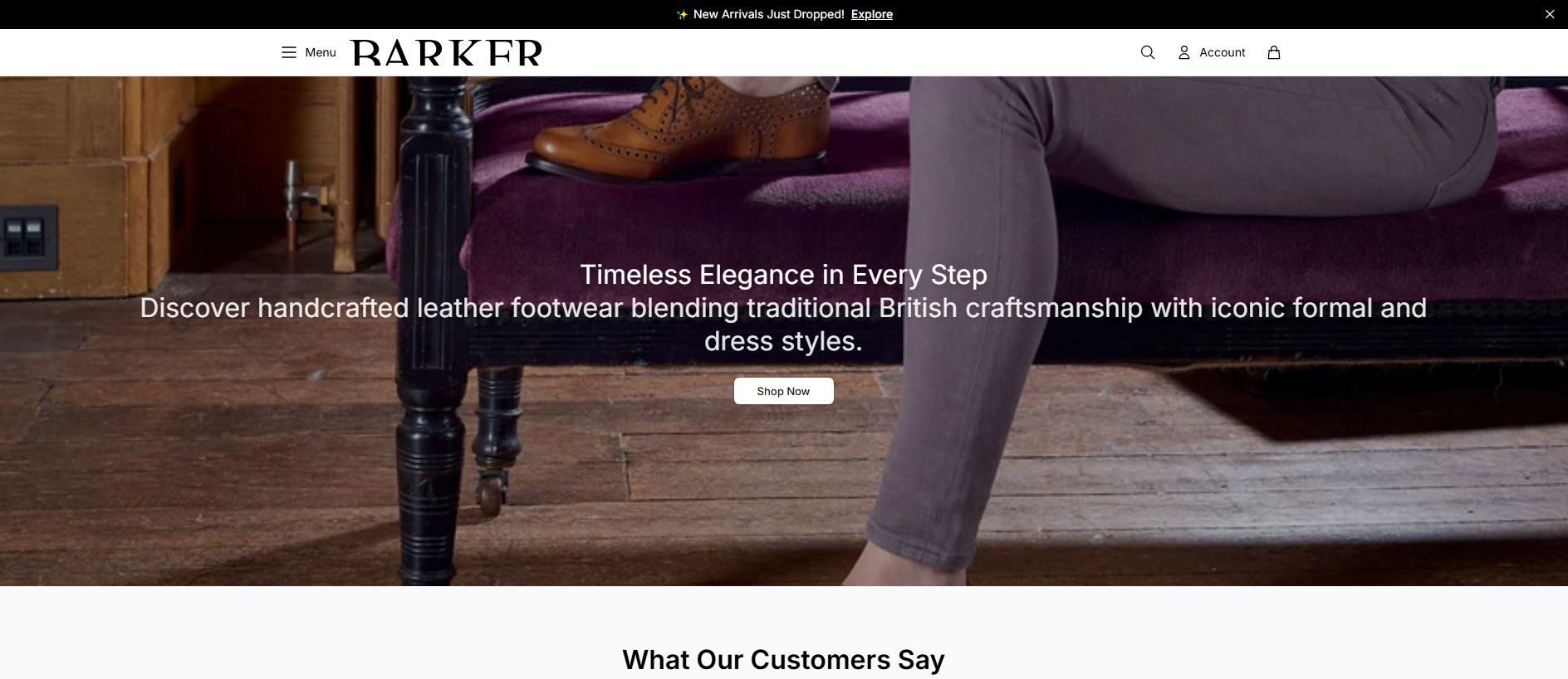 Stored capture of barkershoes.shop