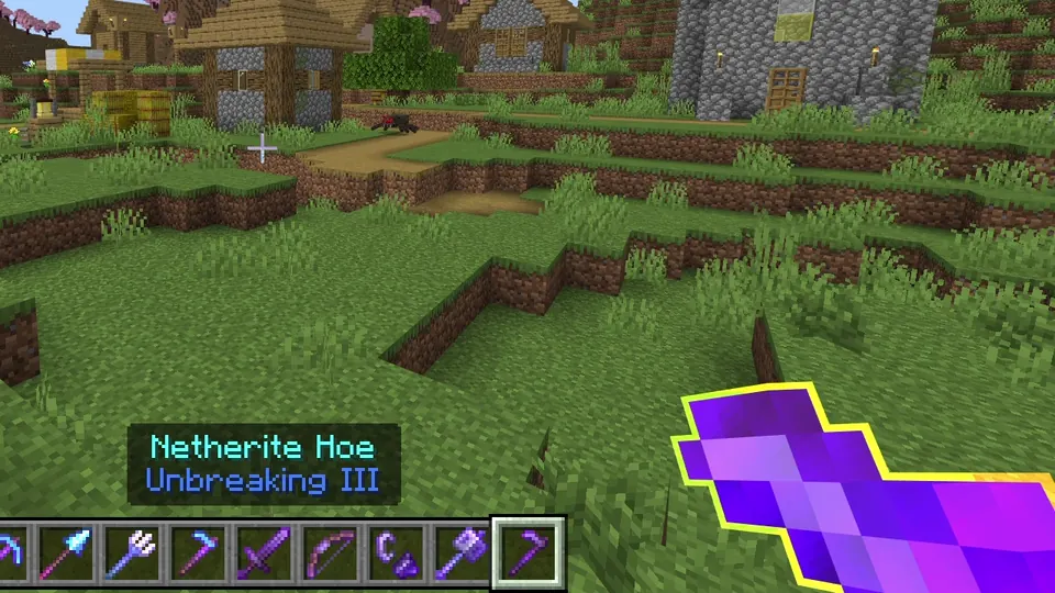 RGB Netherite Hoe