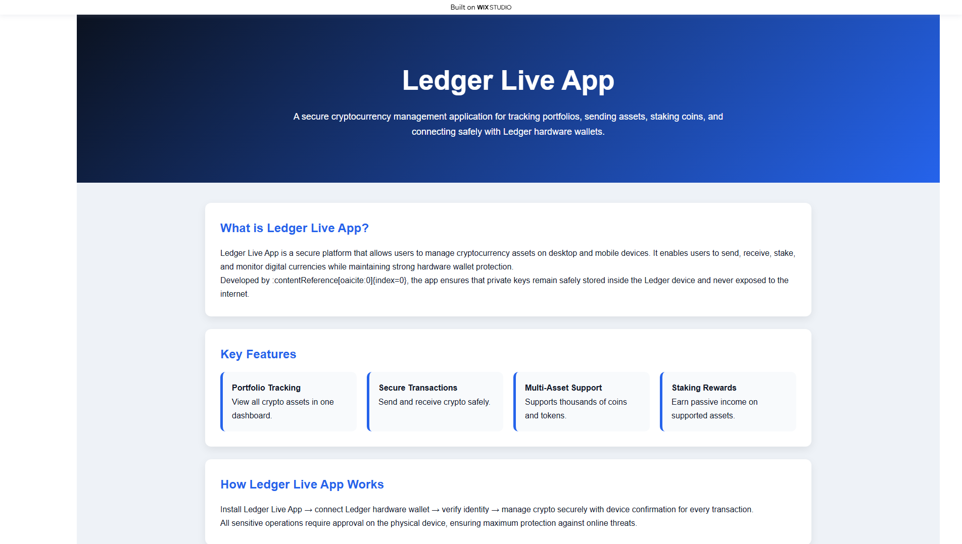 Screenshot of liveapp-leger.wixstudio.com