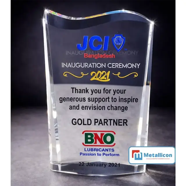 Custom Prism Award Plaque with full Color Printing