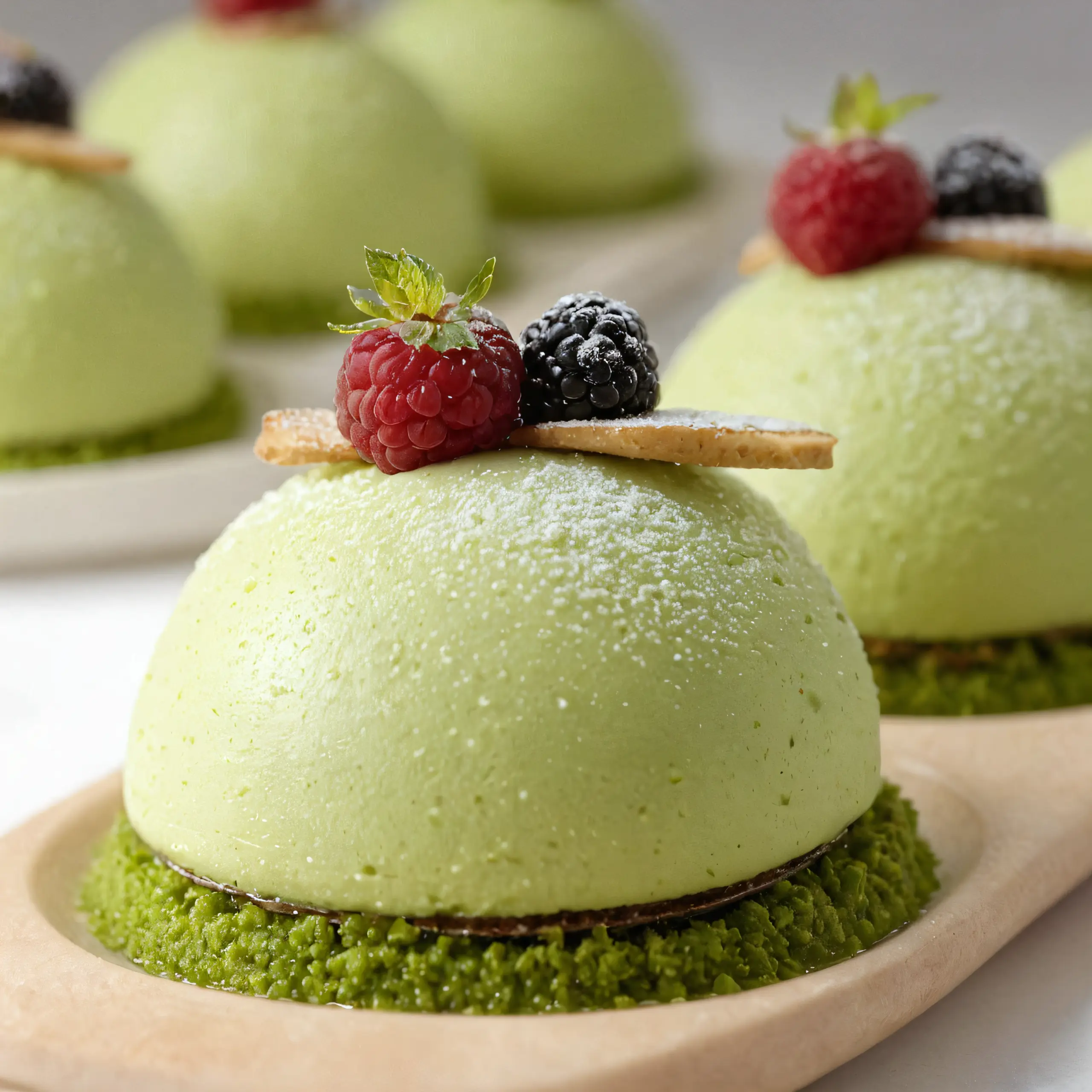 Matcha White Chocolate Mousse Domes Recipe