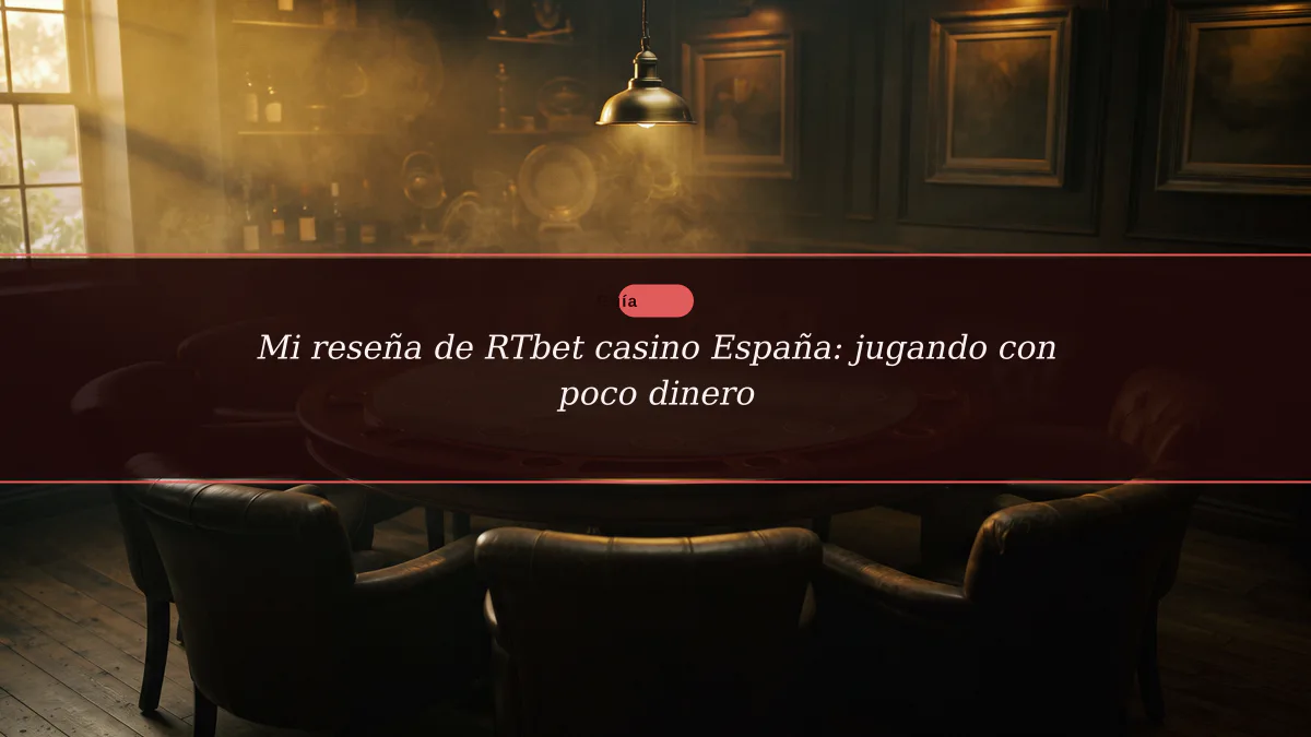 Mi reseña de RTbet casino España: jugando con poco dinero