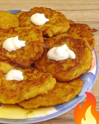 Постер Оладьи из тыквы с картофелем