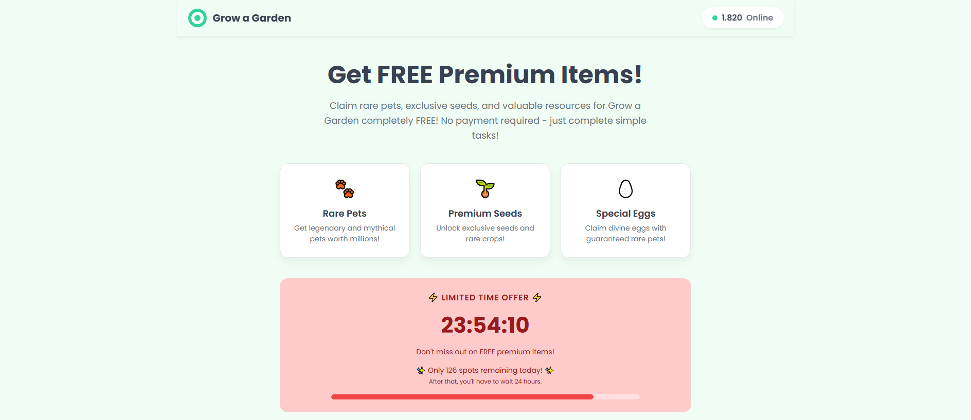Forensic screenshot of growbotgarden.com showing the phishing page layout