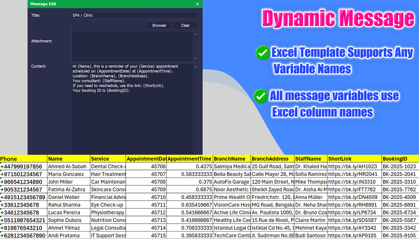 WhatsApp real time sending logs status tracking