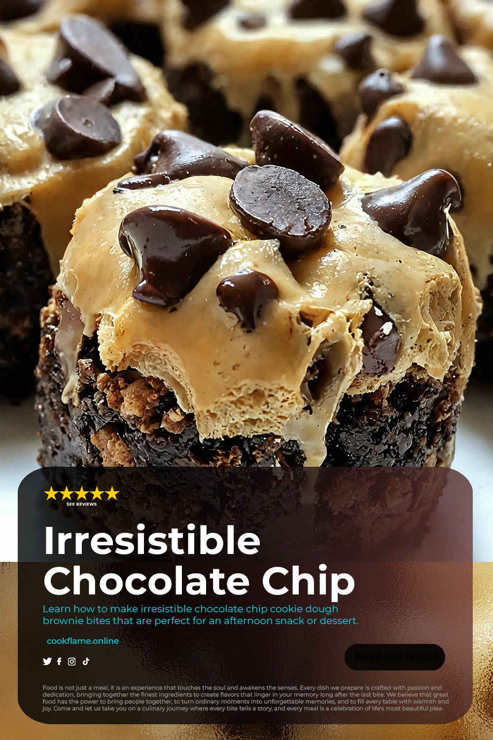 Irresistible Chocolate Chip Cookie Dough Brownie Bites Snack