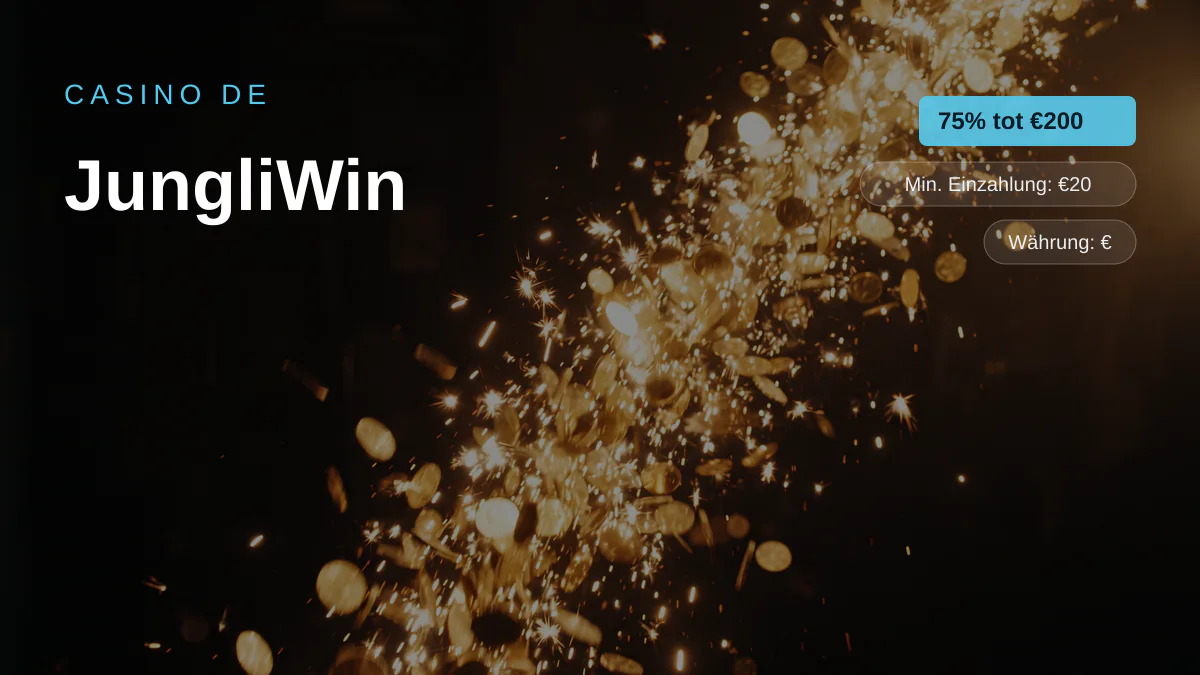 JungliWin Casino — Willkommensbonus 75% tot €200 + 50 FS, Zahlungen: Visa, Mastercard, iDEAL, Revolut, Jeton