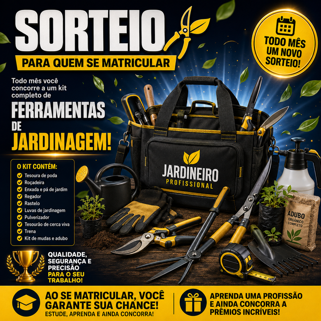 Sorteio mensal de kit de jardinagem