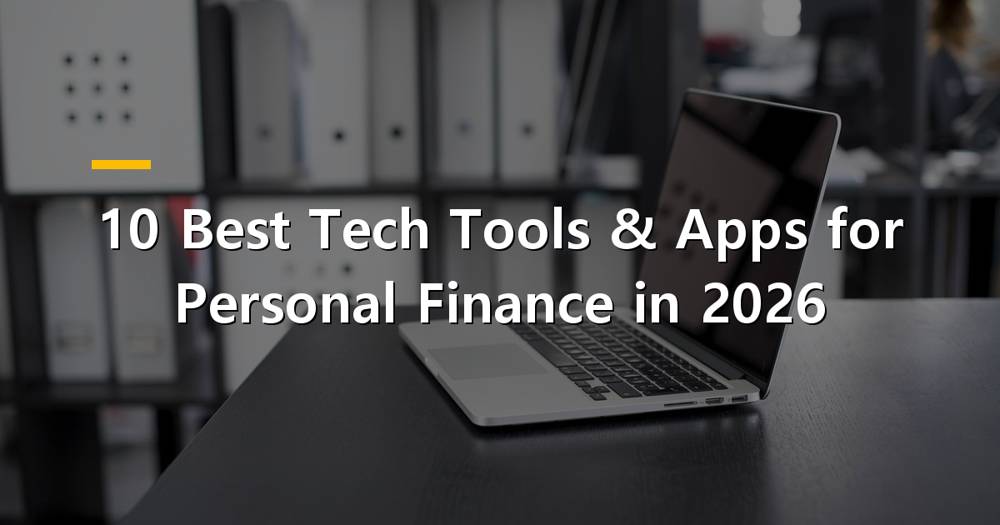 Person managing finances on a tablet with various tech tools and apps