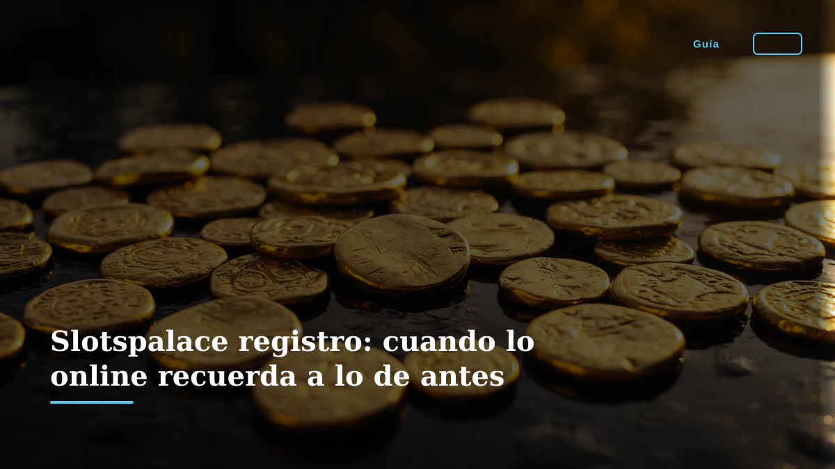 Slotspalace registro: cuando lo online recuerda a lo de antes