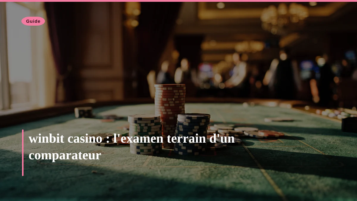 winbit casino : l'examen terrain d'un comparateur