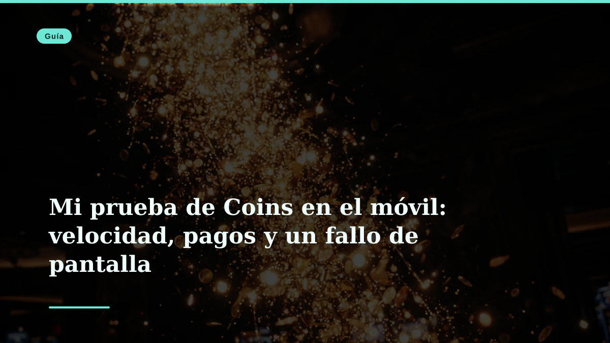 Mi prueba de Coins en el móvil: velocidad, pagos y un fallo de pantalla