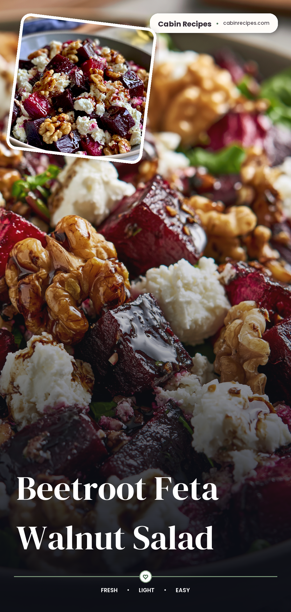 Pinterest graphic for Beetroot Feta Walnut Salad