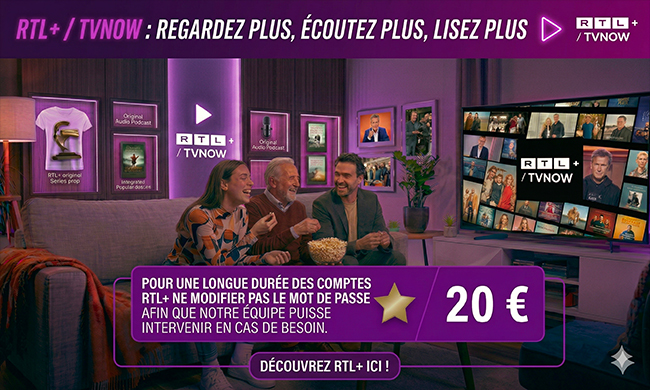 RTL+ / TVNOW Premium | Abonnement ≈ 1 an