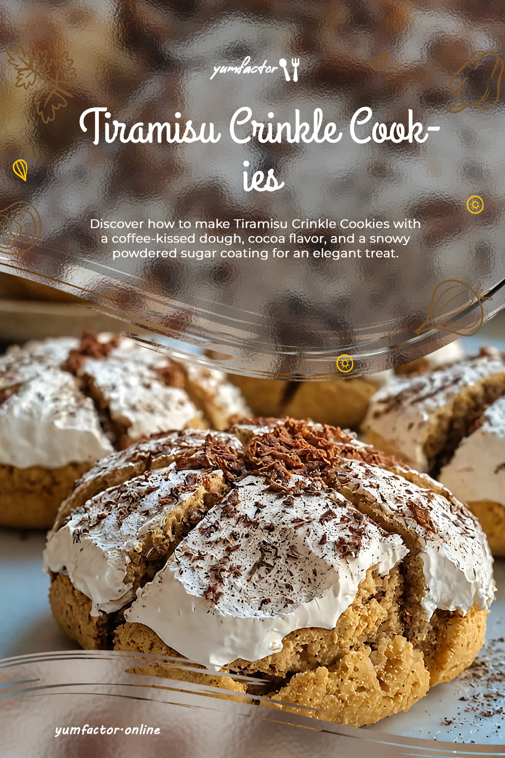 Tiramisu Crinkle Cookies