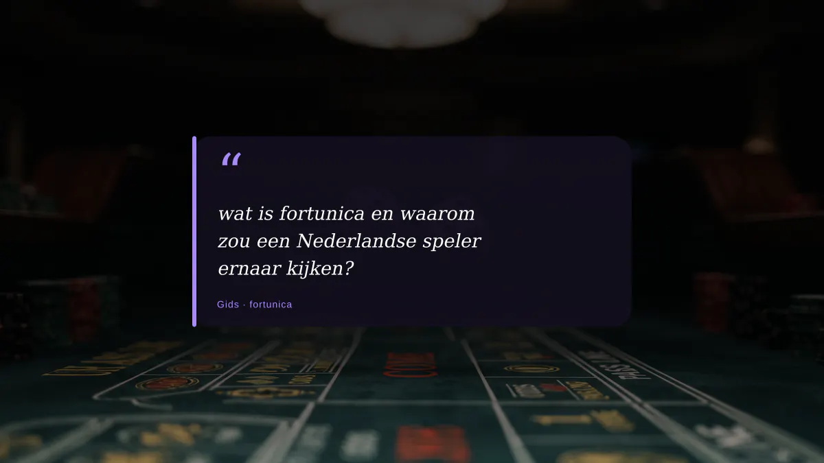 wat is fortunica en waarom zou een Nederlandse speler ernaar kijken?